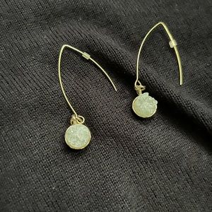 Gold drop crystal earrings